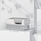 PawHut Stainless Steel Cat Litter Box with Scoop-Colour: Light Grey 