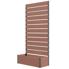 Outsunny Raised Garden Bed with Trellis for Climbing Plants - Light Brown-Climbing plants and vines can grow up and around the back trellis
