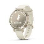 Garmin - Lily 2 Active Lunar Gold avec bracelet en silicone osseux-Entraînez-vous pour votre prochain 5 km, 10 km ou semi-marathon avec les plans d'entraînement Garmin Coach élaborés par des entraîneurs experts