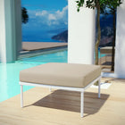 Modway Harmony Outdoor Patio Aluminum Ottoman - White/Beige-Comfortable Dense Foam Padding