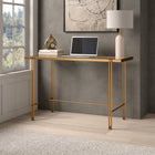 Hudson&Canal Inez 48" Desk - Brass-Desk features open lower space with wraparound crossbar