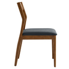Modway Solara Vegan Leather Wood Dining Side Chairs - Walnut/Black - 2 Pack-7