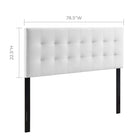 Modway Lily Biscuit Tufted Performance Velvet King Headboard - White-Velvet Polyester Upholstery