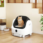 PawHut - Bac à litière autonettoyant à dessus ouvert pour chat - blanc-Convient aux chats pesant de 2 à 11 lb (1-5 kg) 