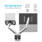 ShoppingAll - Support pour écran et ordinateur portable 2 en 1 avec 2 bras pivotants - Blanc-Conçu avec un système de ressort à gaz qui offre une grande flexibilité pour optimiser la position de vos moniteurs et de votre ordinateur portable.