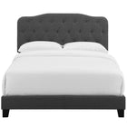 Modway Amelia Upholstered Fabric King Bed - Grey-Wood Frame/LVL Slats/MDF Headboard