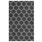 Modway Solvea Moroccan Trellis Shag Area Rug - 5 ft W x 8 ft L - Dark Grey/Ivory-Moroccan Trellis Shag Area Rug