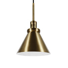 Hudson&Canal - Suspension Zeno de 21,6 cm de large avec abat-jour en métal - Laiton/laiton-Conçu pour une ampoule à incandescence de 60 W - ampoule LED de 9 W, ampoule fluorescente (CFL) de 13 W ou ampoule LED à ballast automatique de 9 W, ampoule à culot E26, ampoule non incluse