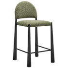 Modway Hayley Upholstered Fabric Counter Stool - Black Leaf-Versatile Counter Stool