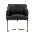 Manhattan Comfort - Chaise de salle à manger moderne Raya 25,2 po avec accoudoirs, revêtement en similicuir - Noir-Chaise de salle à manger moderne pour salle à manger et usage de chaise de travail