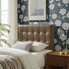 Modway Lily Vegan Leather Twin Size Headboard - Mushroom-Biscuit Tufted Design