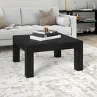Hudson&Canal Langston 34"W Square Coffee Table - Black Grain-Clean with a soft, dry cloth and no harsh chemicals or abrasive cleaning materials