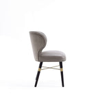 Manhattan Comfort - Lot de 2 chaises de salle à manger modernes Strine 21,65 po en velours et similicuir - Taupe foncé-Capacité de poids 136 kg