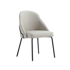 Manhattan Comfort Gracie 24.2" Modern Leatherette Upholstered Dining Chair - Stone and Black-Weight Capacity: 275 lb. Each