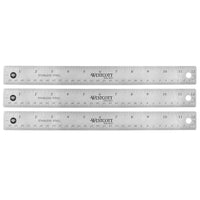 Westcott - Règle de bureau en acier inoxydable de 12 po avec base en liège antidérapante, paquet de 3-Règle en acier inoxydable presque indestructible, sans déformation et résistante à la flexion
