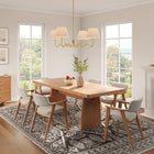 Modway Wave Squiggle 4-Arm Pendant Light - Brass-Pleated Fabric Shades