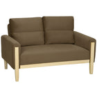 HOMCOM - Canapé 53 po loveseat avec pieds en bois massif - brun-Des coussins épais à haute densité avec ressorts ensachés offrent un confort semblable à un nuage 