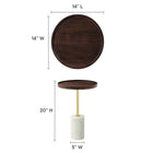 Modway - Amina Manche Table d’appoint en bois d’acacia - Noyer/blanc-Bâton de fer