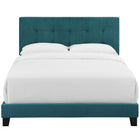 Modway Amira Performance Velvet Full Bed - Sea Blue-Box Spring Required (Not Included)