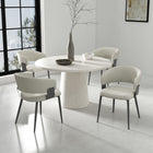 Manhattan Comfort Luce 22" Modern Textured Leatherette Upholstered Dining Chair - Oatmeal - Set of 2-10