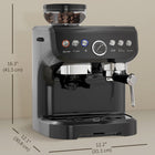HOMCOM 15 Bar Espresso Machine with Milk Frother - Black-Quick 85–90-second preheat ensures faster brewing and perfectly rich flavor