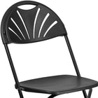 Flash Furniture 8 pièces Chaise pliante de la série HERCULES en plastique noir à dossier Fan, avec une capacité de 650 lb.-Dossier Fan ventilé