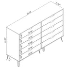 Manhattan Comfort Rockefeller Mid-Century Modern Bedroom Dresser 3-Piece Set - Off White-Fashionable Wire Splayed Legs Made of Metal for Extra Durability.