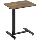 HOMCOM 25.6" Pneumatic Standing Desk Adjustable Height - Rustic Brown-Gas lift smoothly adjusts stand up desk between 28.7"-43.3"