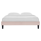 Modway Reign Performance Velvet Twin Platform Bed Frame - Pink-Wood Slat Support System
