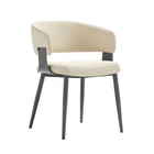 Manhattan Comfort - Lot de 2 chaises de salle à manger modernes Luce 22 po en similicuir texturé - Sable-Siège moelleux rembourré de mousse pour un confort durable