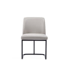 Manhattan Comfort - Chaise de salle à manger moderne Serena 60 cm en similicuir gris clair-Chaise de salle à manger moderne pour salle à manger et bureau à domicile
