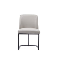 Manhattan Comfort - Chaise de salle à manger moderne Serena 60 cm en similicuir gris clair-Chaise de salle à manger moderne pour salle à manger et bureau à domicile