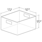 Azar Small Plastic Storage Bin with Handles - 5.12" x 7.75"x 6.25" - Clear - 4 Pack-Built-in handles for easy carrying and access