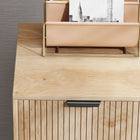 HOMCOM 30.7" L Sideboard Storage Cabinet with Doors & Adjustable Shelf - Oak-Assembly required