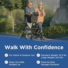 Journey UPWalker Original Large Upright Walker - Black-Equipped with cushioned sit-to-stand handles for easier transitions