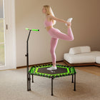 Soozier 45" Rebounder Trampoline for Adults with 3-Level Adjustable Handle-Foam-padded handle and rubber feet ensure a secure, non-slip workout experience 