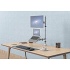 SHOPPINGALL Extra Tall Dual Monitor And Laptop Mount Stand with 31.5 inch Pole for Laptop up to 17" Monitors up to 32" - SA-LH07L-White-9
