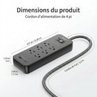 ShoppingAll - Huntkey parasurtenseur multiprise avec 6 prises et 2 ports USB – 4 pi – noir-Prend en charge jusqu’à 15 A, 125 V et 1875 W, convenant aux postes de travail, à l’équipement de bureau et aux appareils électroniques domestiques
