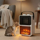 Warrmth Portable Mini Electric Fireplace Heater - White-9