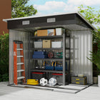 Outsunny Outdoor Garden Storage Shed with Lockable Doors - Black-Rust-resistant and weatherproof for lasting use 