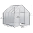 Outsunny 6' x 8' x 6.5' Polycarbonate Greenhouse - Clear- UV protection polycarbonate panels shield plants from harsh sunlight
 