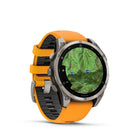 Garmin - fēnix 8 – 47 mm, saphir AMOLED, titane avec bracelet en silicone orange étincelant/graphite-7