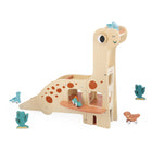 Janod Dino Garage-Dinosaur-themed garage shaped like a Diplodocus.