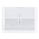 JAM Paper Enveloppes en plastique avec index et fermeture à bouton et ficelle, 5 1/2 x 7 1/2 po, transparent, 24/paquet-Transparent