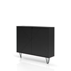Nexera Slim 2-Door Storage Accent Cabinet - Floating And Wall Mount Bar - Black-Top quality MDF, and laminate, which is scratch, stain and water-resistant for your every day purpose