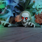 HOMCOM - Zombie rampant 66" - Décoration d'Halloween extérieure-Yeux lumineux rouges 
