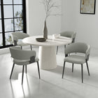 Manhattan Comfort - Lot de 4 chaises de salle à manger modernes Luce 22 po en similicuir texturé, coloris gris pierre-Revêtu d’un similicuir texturé luxueux avec des coutures fines