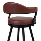 Armen Living - Justin Tabouret de Bar Pivotant de 76 cm de Hauteur en Similicuir Café Vintage avec Pieds en Métal Noir-5
