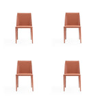 Manhattan Comfort - Lot de 4 chaises de salle à manger modernes Paris 18 po en similicuir coloris argile-Chaise de salle à manger moderne parfaite pour la salle à manger et le bureau à domicile Lot de 4