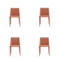 Manhattan Comfort - Lot de 4 chaises de salle à manger modernes Paris 18 po en similicuir coloris argile-Chaise de salle à manger moderne parfaite pour la salle à manger et le bureau à domicile Lot de 4